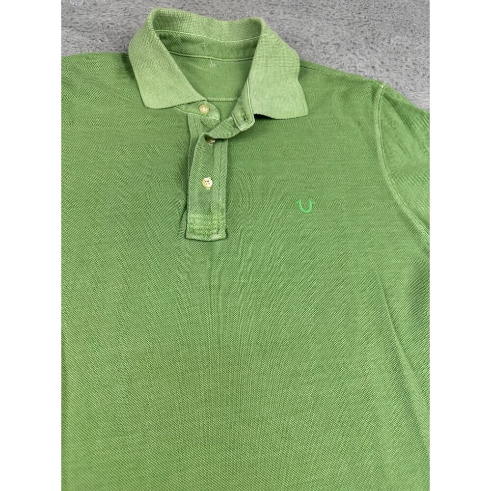 True Religion Mens Sportswear Spring 2013 Embroidery Pique Polo Shirt Green - Picture 4 of 11